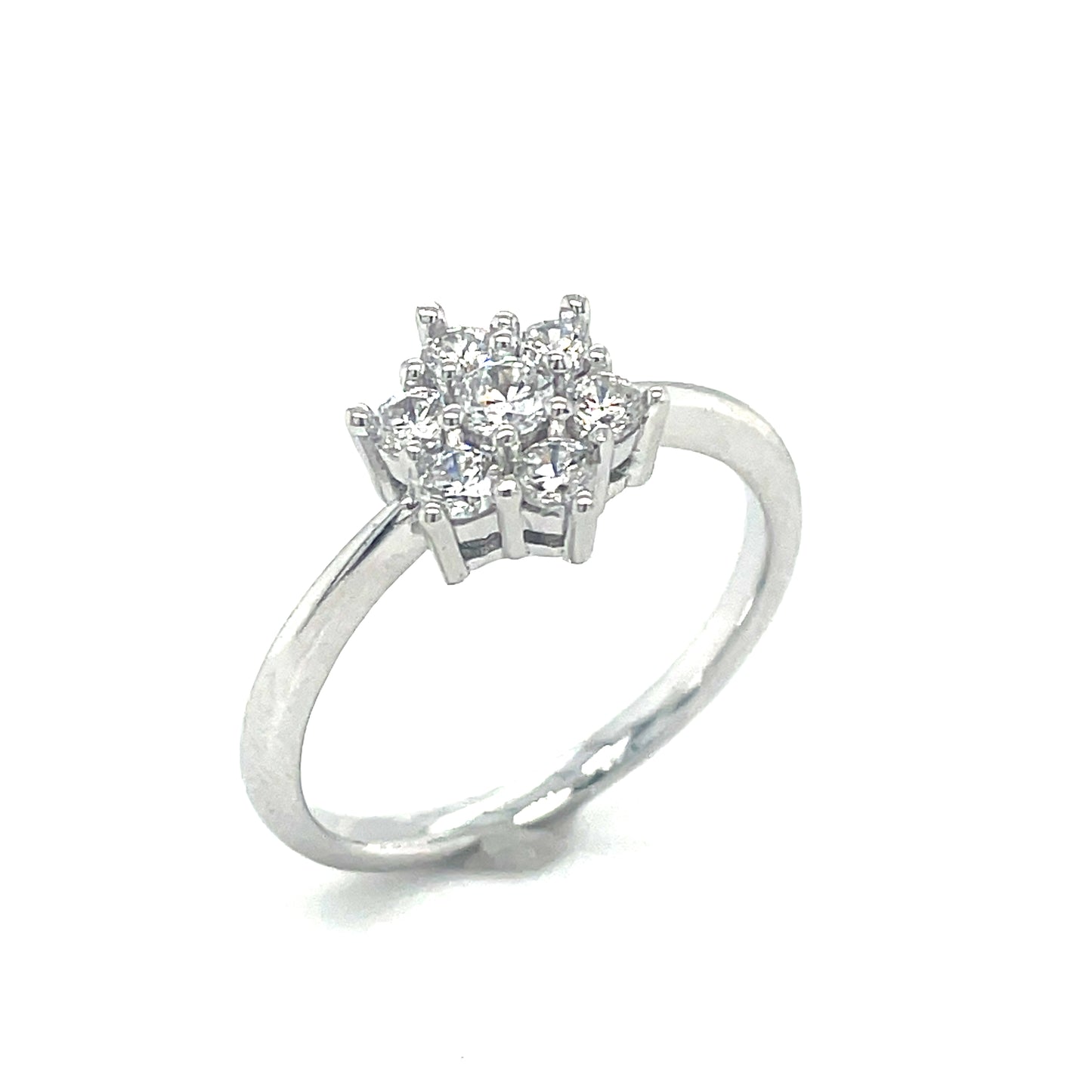 Sil Ring CZ Flowr Clus