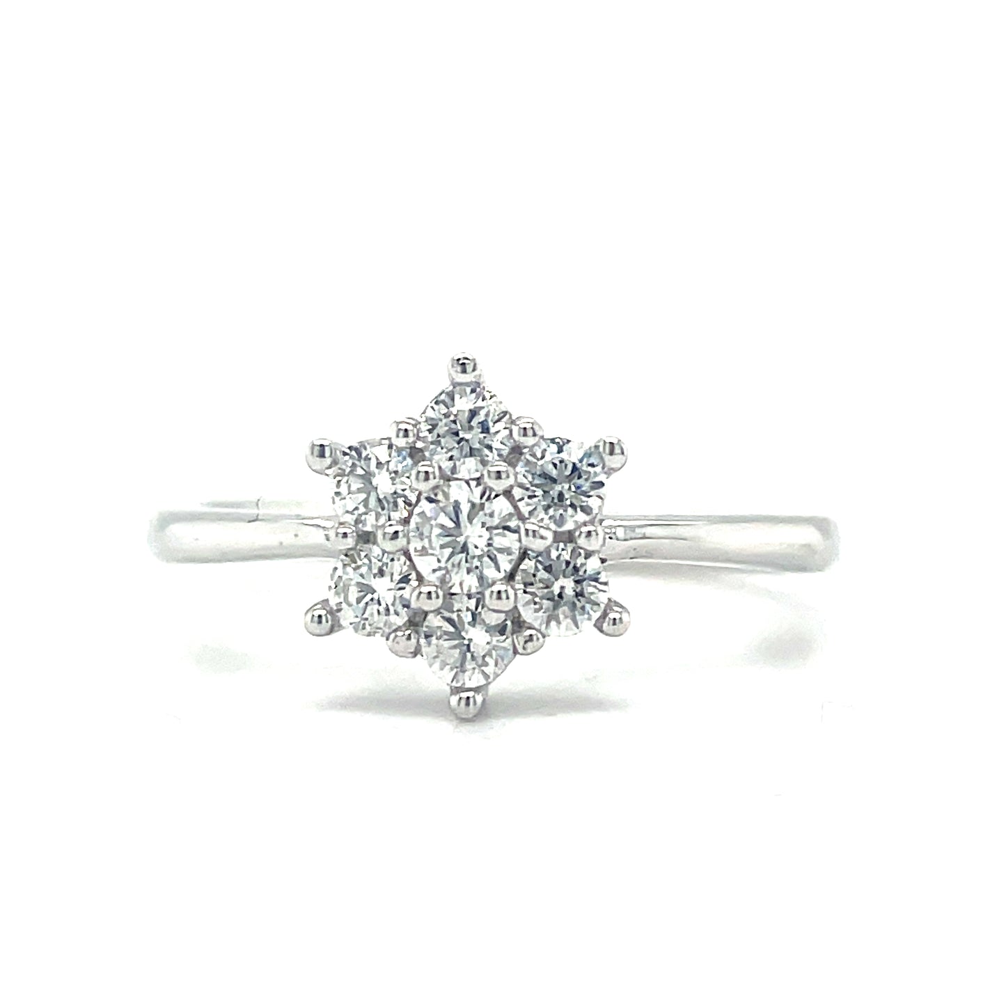 Sil Ring CZ Flowr Clus