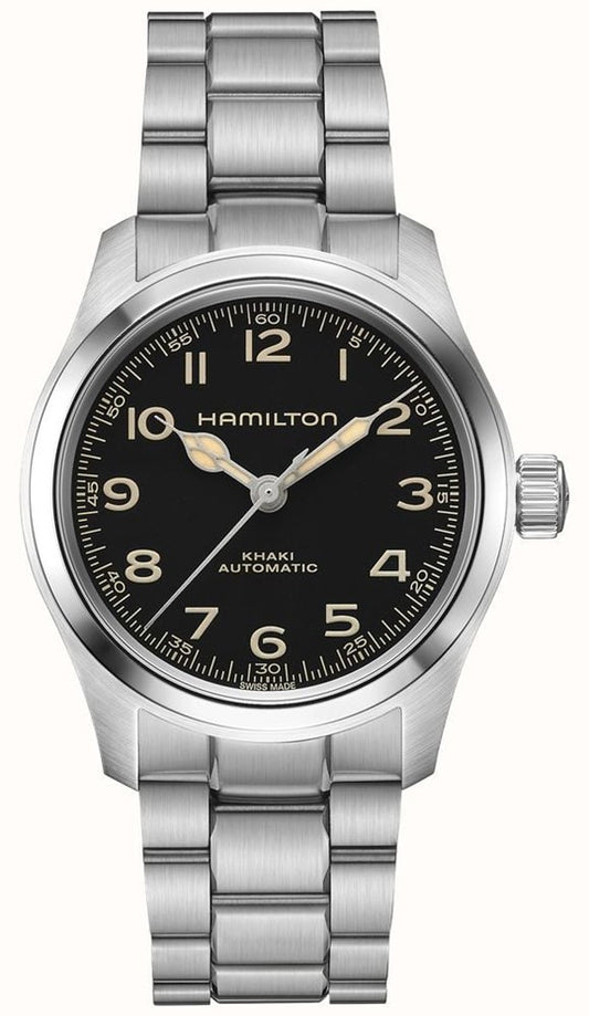 Gents Stainless Steel Hamilton Khaki Field Murph 38mm Automatic Black Dial Watch