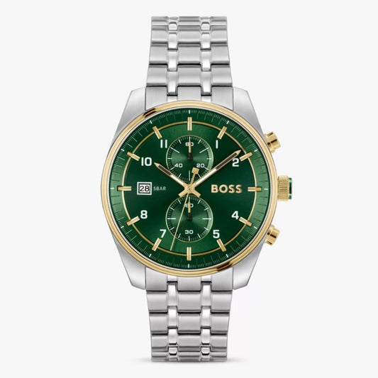 Gents Hugo Boss Sky Traveller Chronograph Green Watch