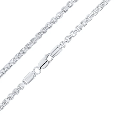 Sterling SIlver 22' 4mm Rounded Box Link Chain