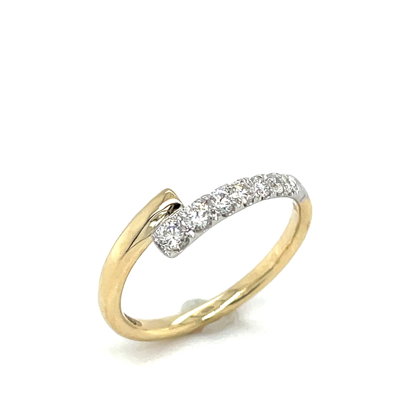 9ct Two Tone Gold Diamond Wrap Ring .25ct