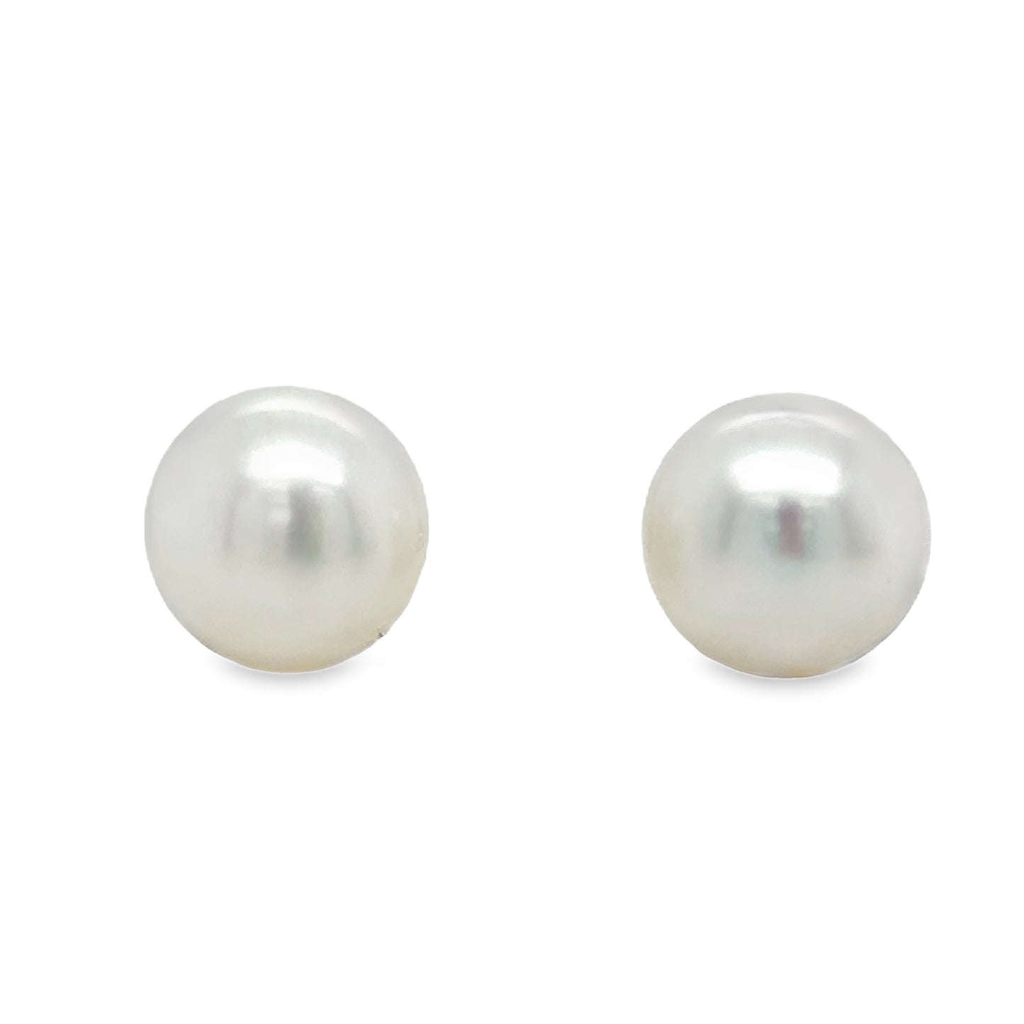 9ct Yellow Gold Freshwater Button Pearl Stud Earrings 9mm