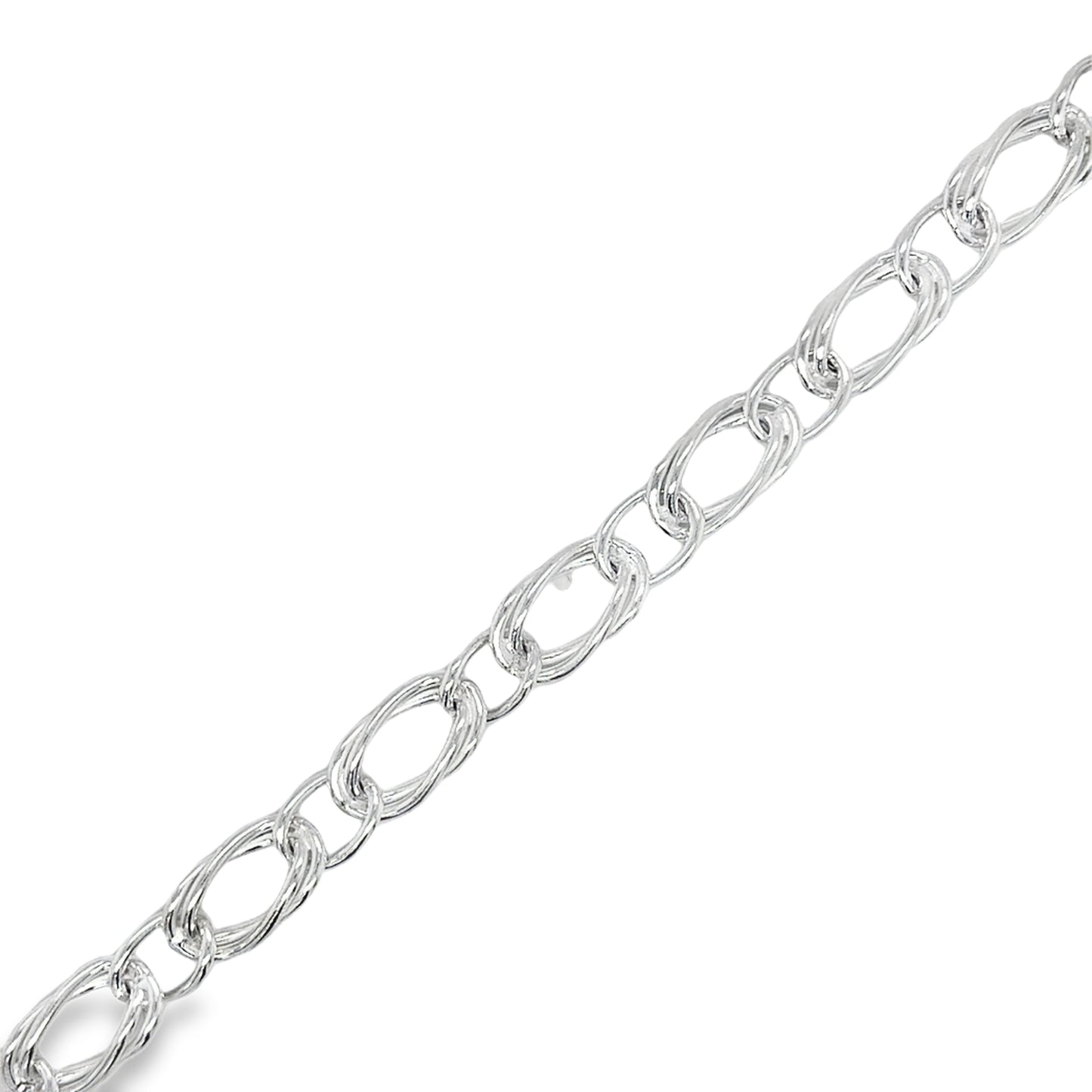 Sterling Silver Double Link Oval Bracelet 7.5'