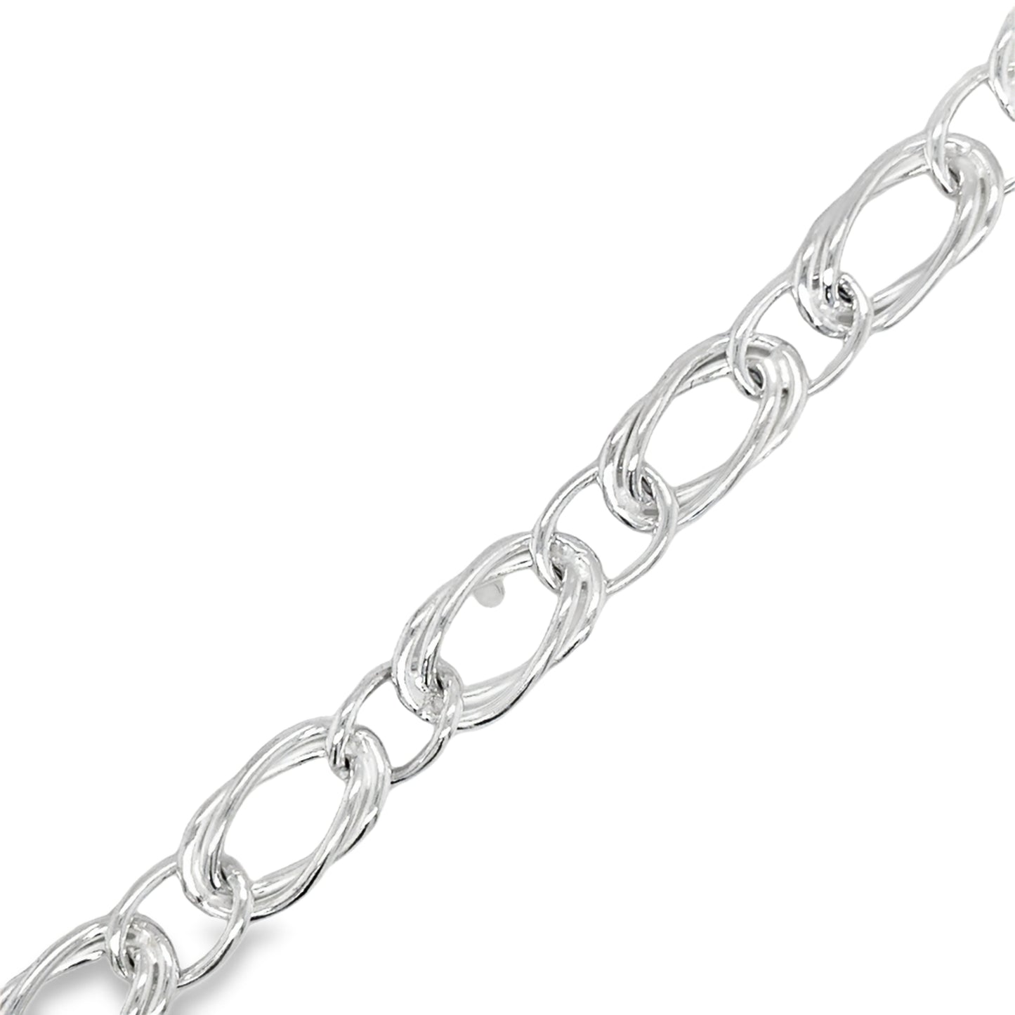 Sterling Silver Double Link Oval Bracelet 7.5'