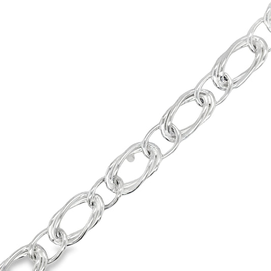 Sterling Silver Double Link Oval Bracelet 7.5'