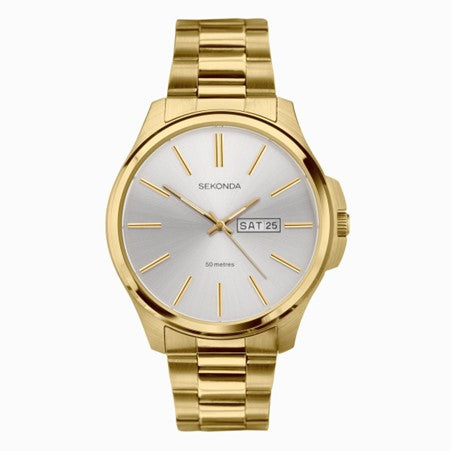 Gents Sekonda Rolled Gold Bracelet With Silver Dial