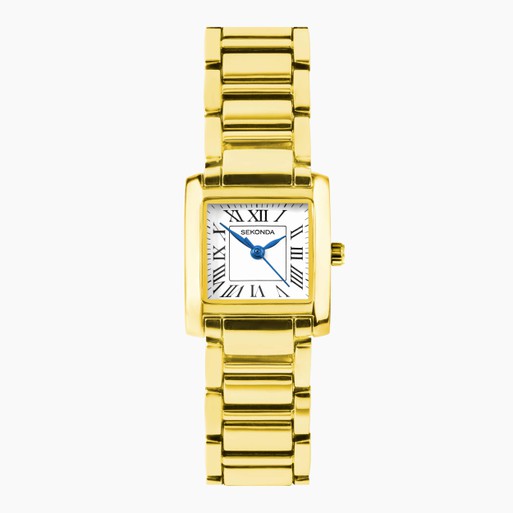 Ladies Rolled Gold Sekonda Montreal Square Roman Numeral Watch