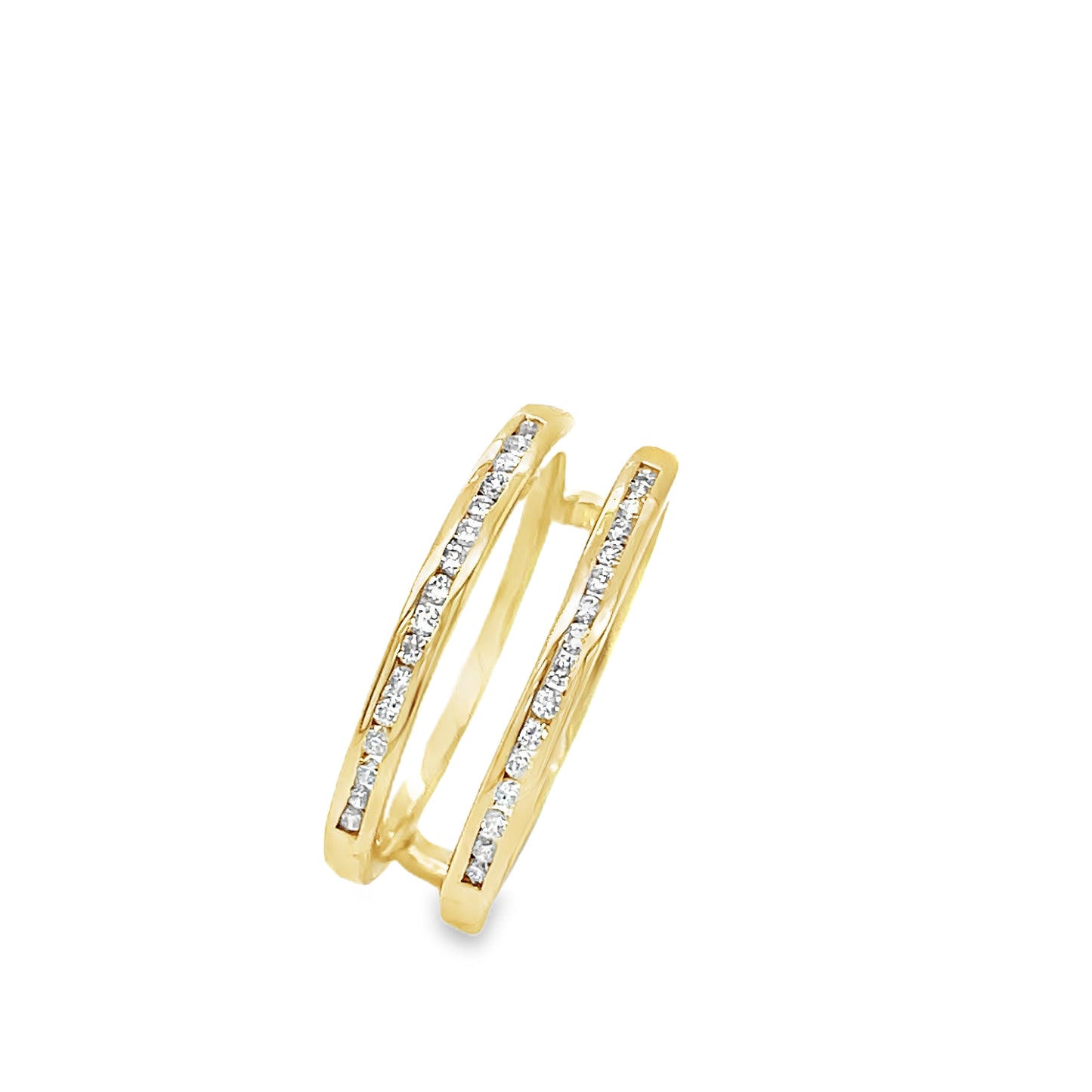 9ct Yellow Gold Channel Set Diamond Insert Ring .21ct