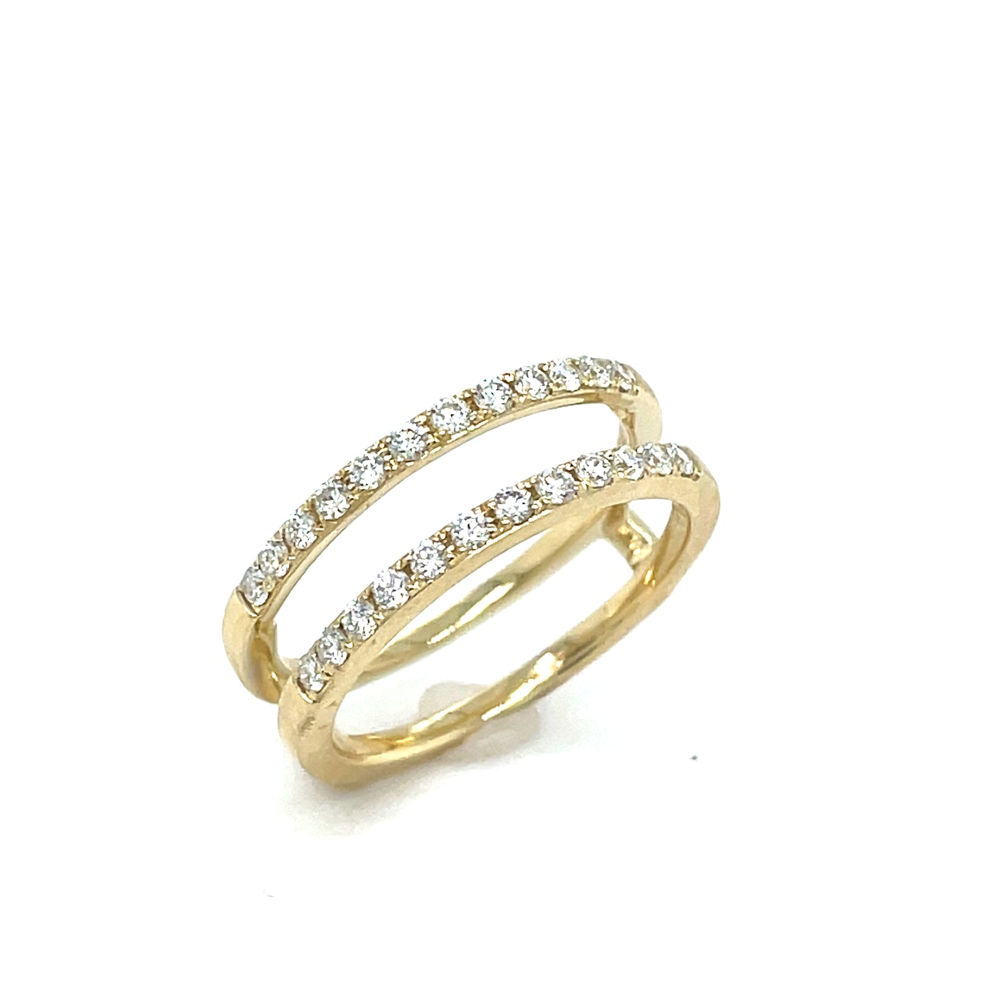 9ct Yellow Gold Claw Set Diamond Insert Ring .39ct