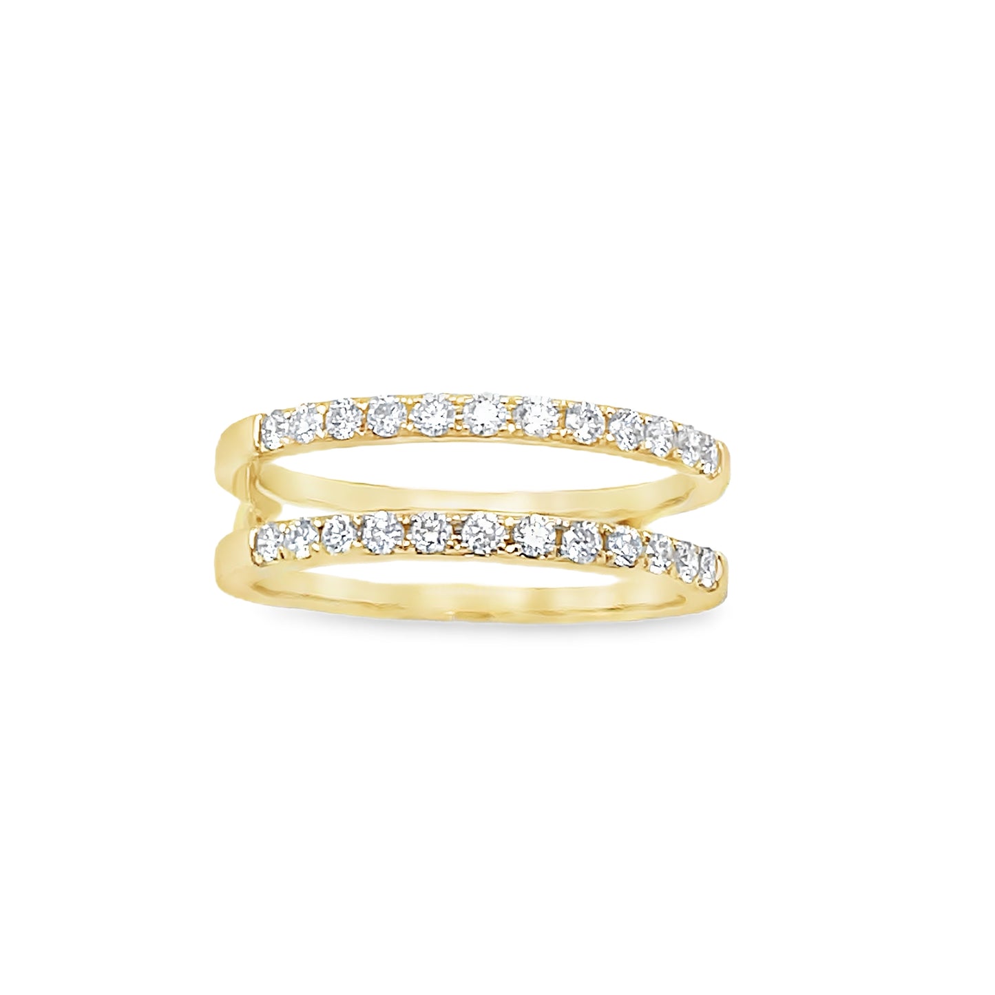 9ct Yellow Gold Claw Set Diamond Insert Ring .39ct