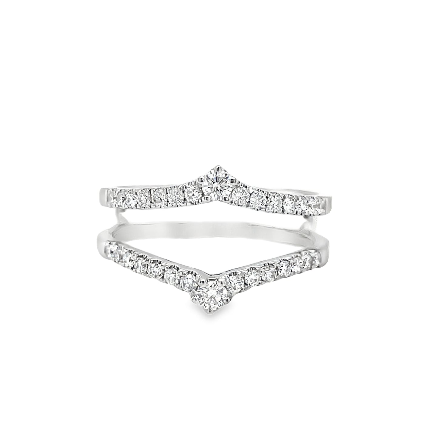9ct White Gold Wishbone Diamond Insert Ring .47ct
