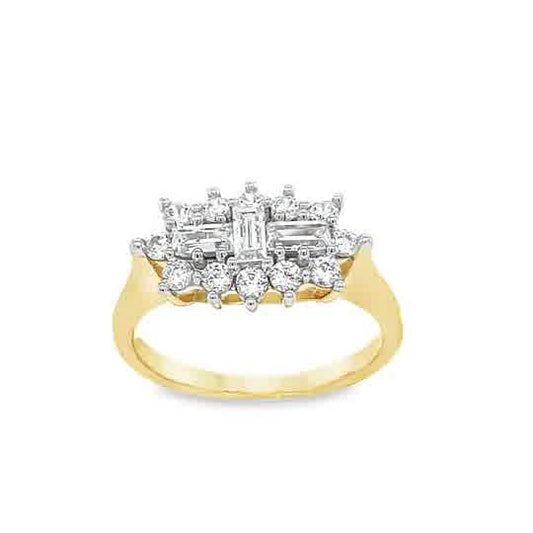 9ct Cubic Zirocnia Boat Cluster Ring
