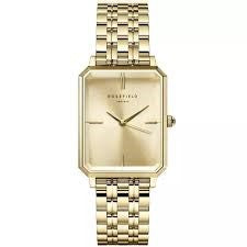 Ladies Rolled Gold Rosefield Octagon XS With Gold Dial