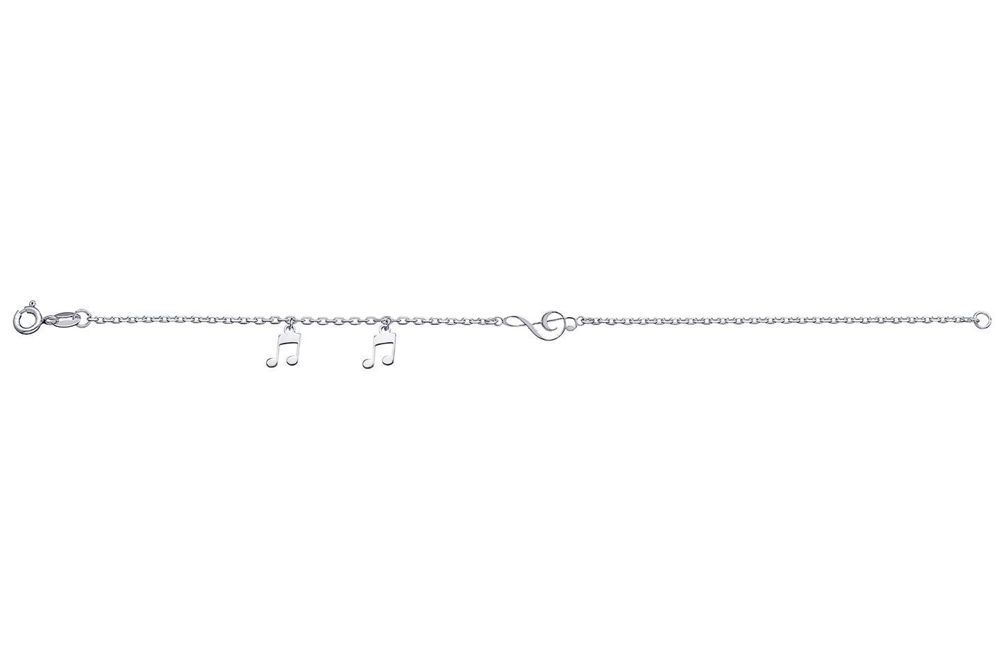 Sterling Silver Polished Music Note Bracelet