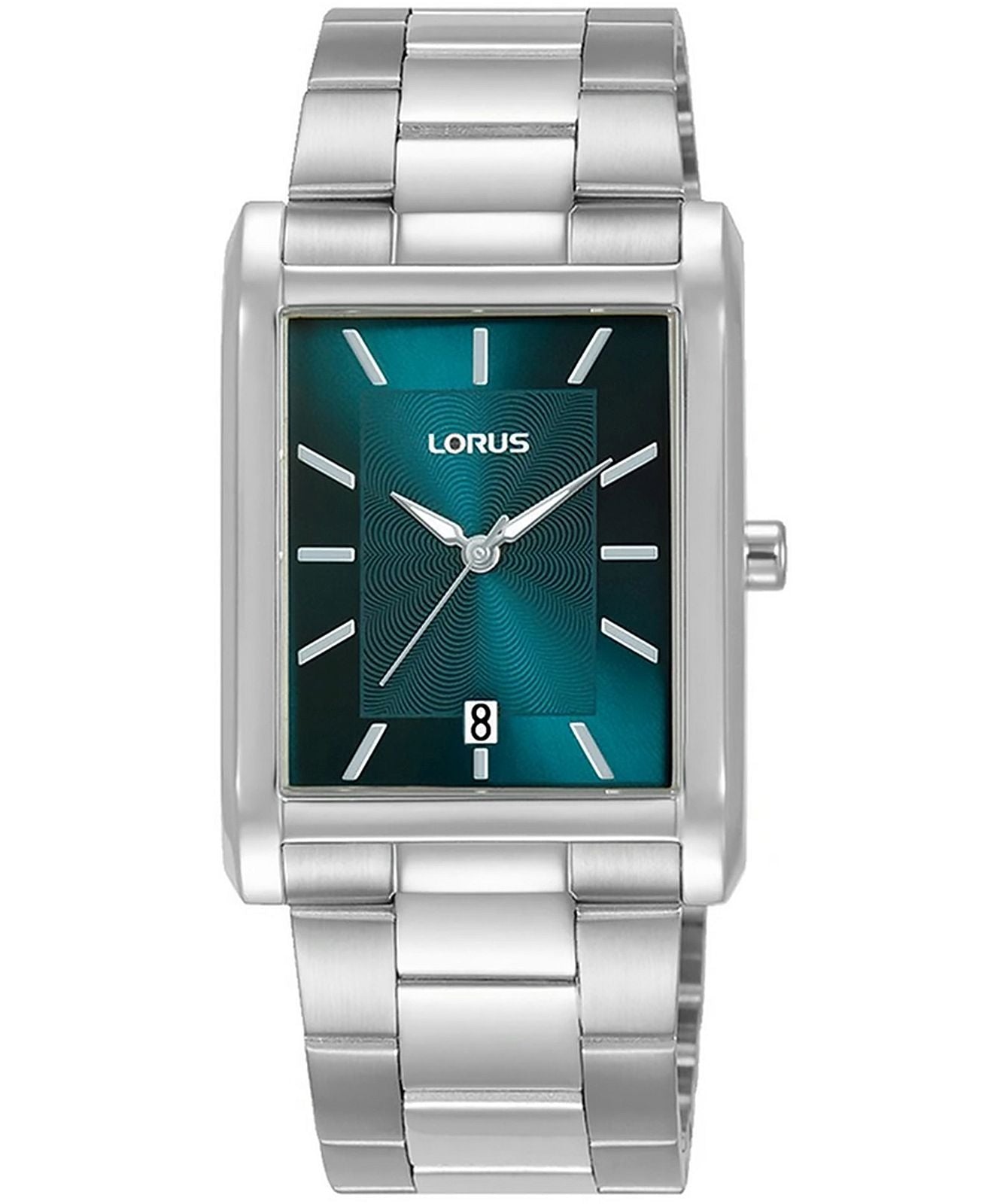 Gents Lorus Rectangular Blue Dial Baton Date Window Watch
