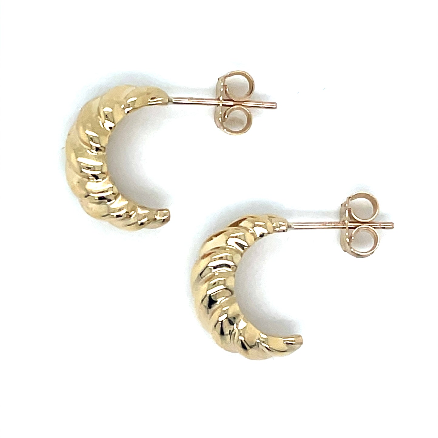 9ct Twist Haldf Hoop Earrings