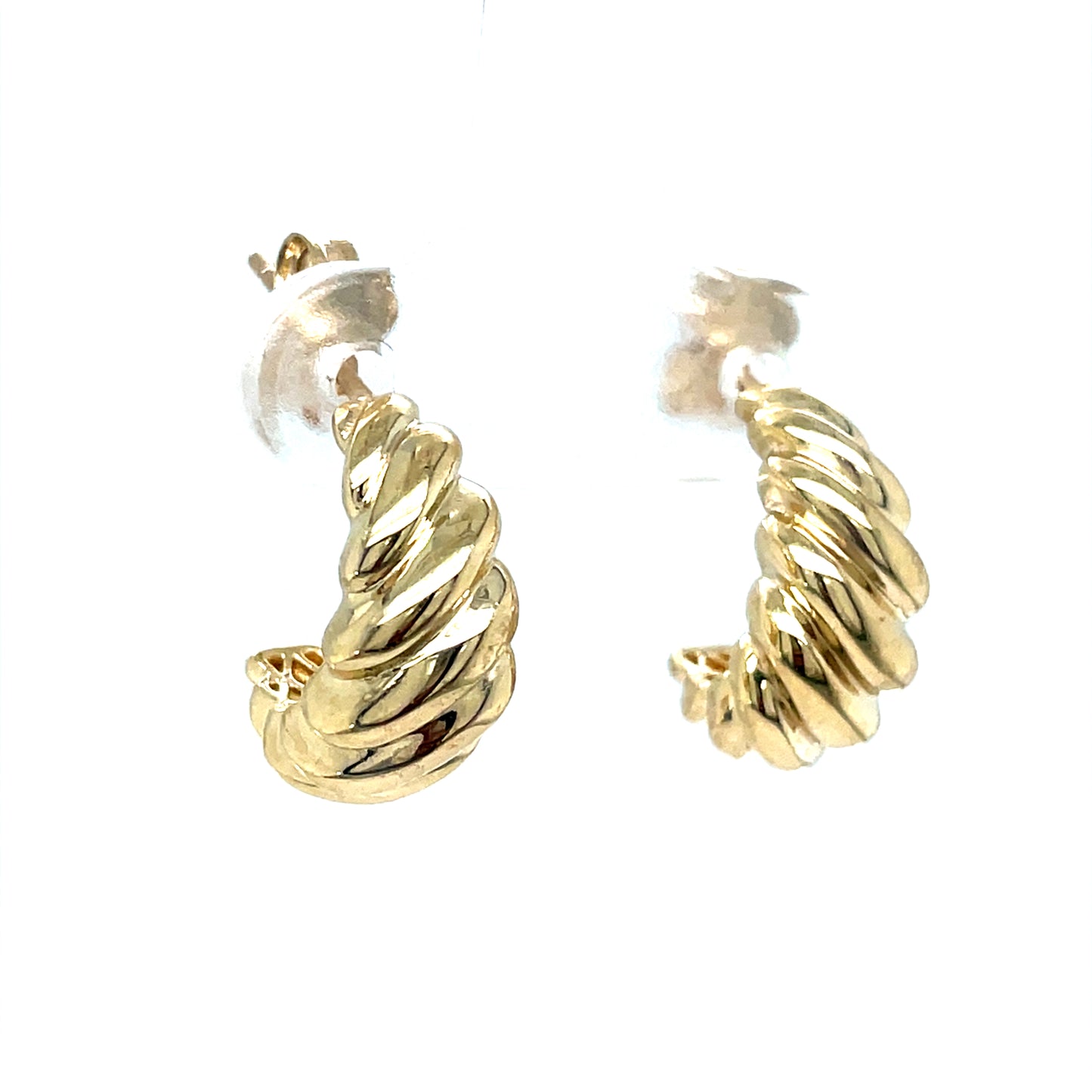 9ct Twist Haldf Hoop Earrings
