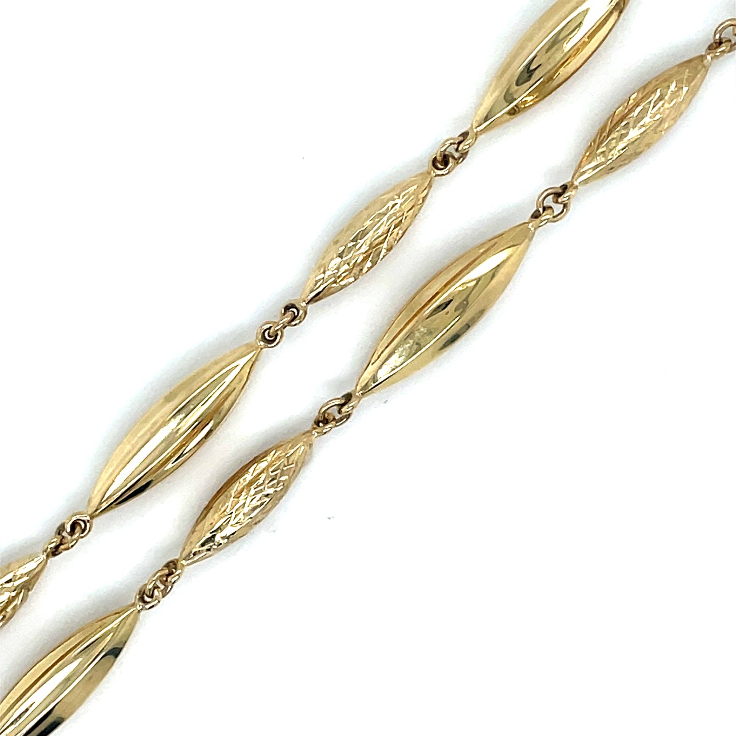 9ct Diamond Cut Long Oval Link Necklet