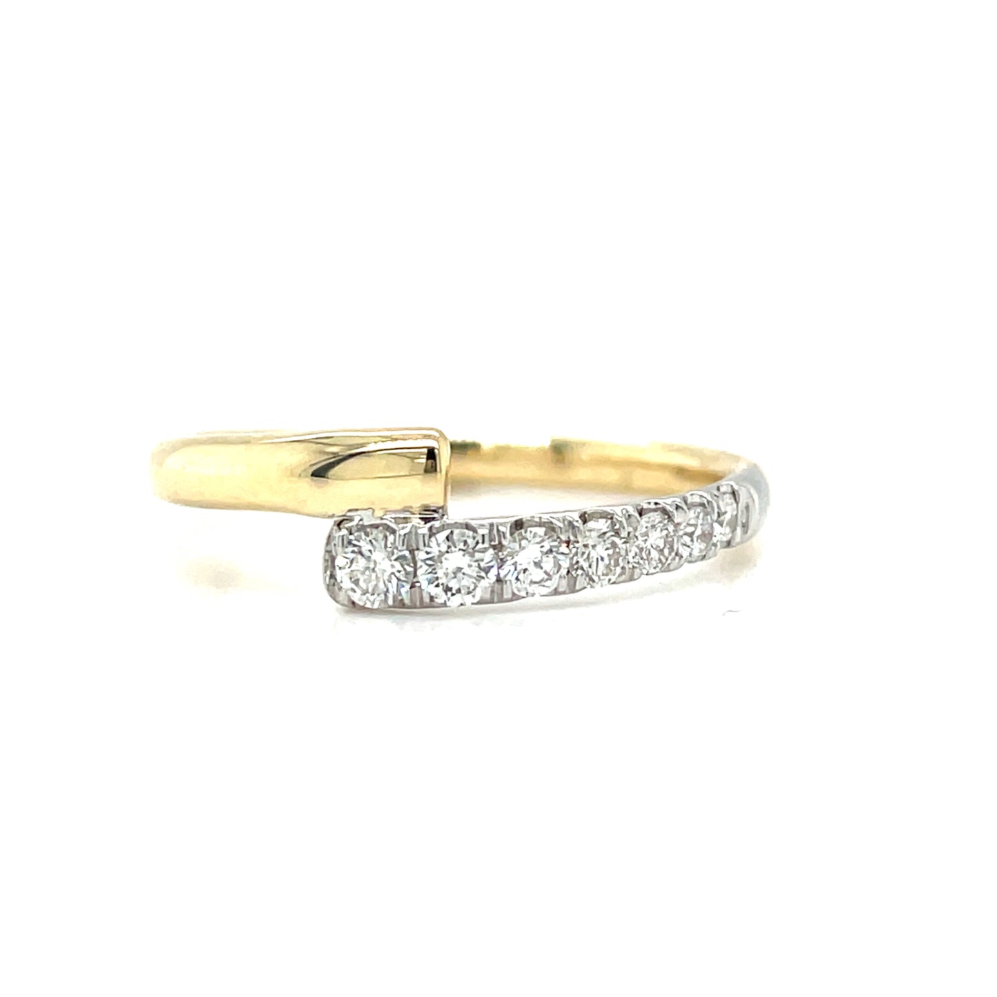 9ct Two Tone Gold Diamond Wrap Ring .25ct