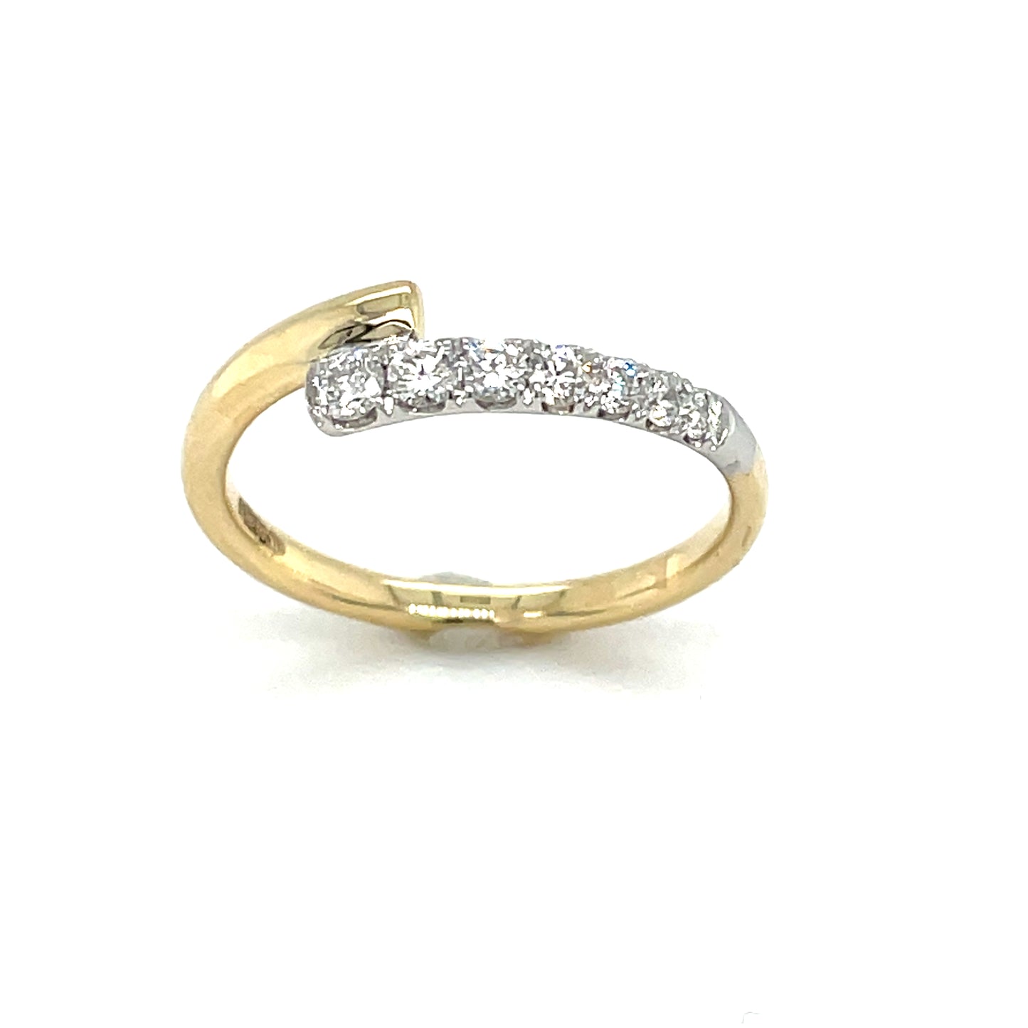 9ct Two Tone Gold Diamond Wrap Ring .25ct