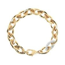 Bronzeallure Gold Plated Cubic Zirconia Open Marquise Link Bracelet