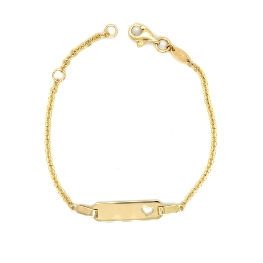 9ct Kids I.D Heart Bracelet