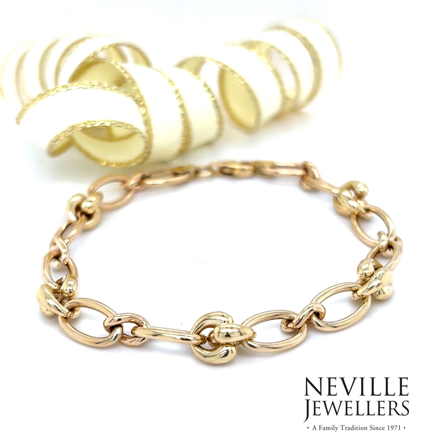 9ct Yellow Gold Open Knot Link Bracelet