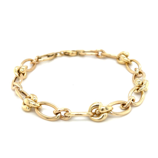9ct Yellow Gold Open Knot Link Bracelet