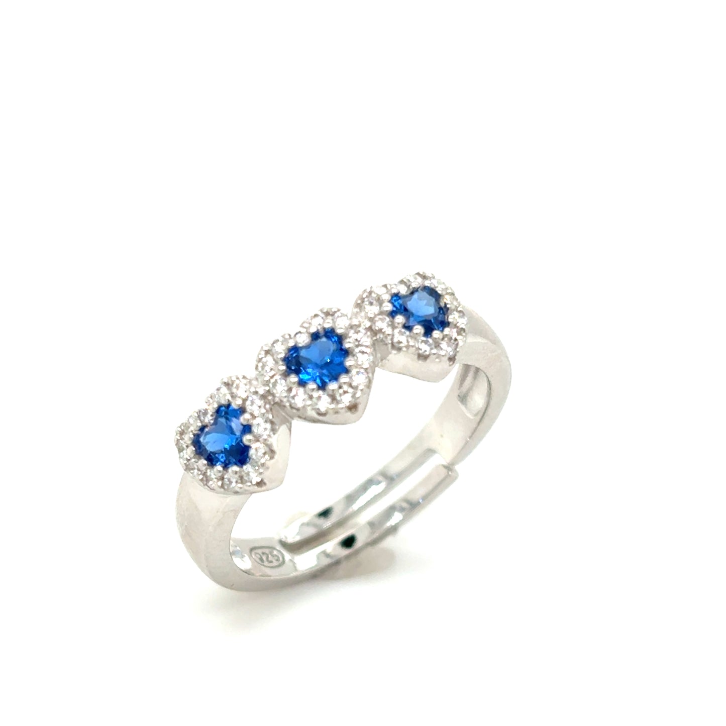 Sterling Silver Pave CZ and Polished Flower Ring