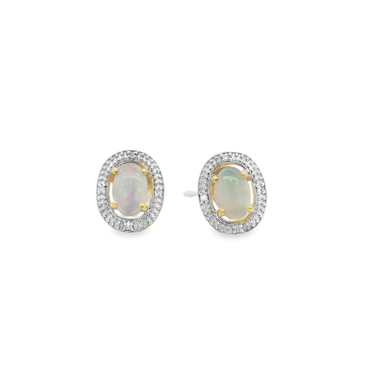 9ct E/Rg Ov Opal Dia .02ct