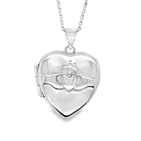 Sterling Silver Large Claddagh Locket