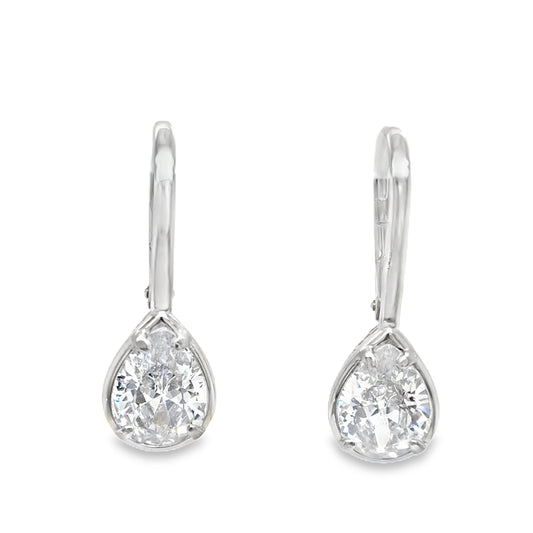 Sterling SIlver CZ Pear Earrings