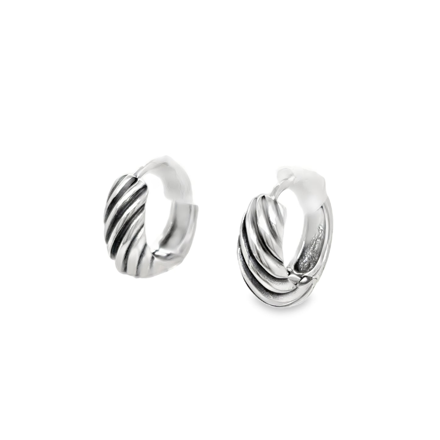 Sterling Silver 13mm Twist Hoop Earrings