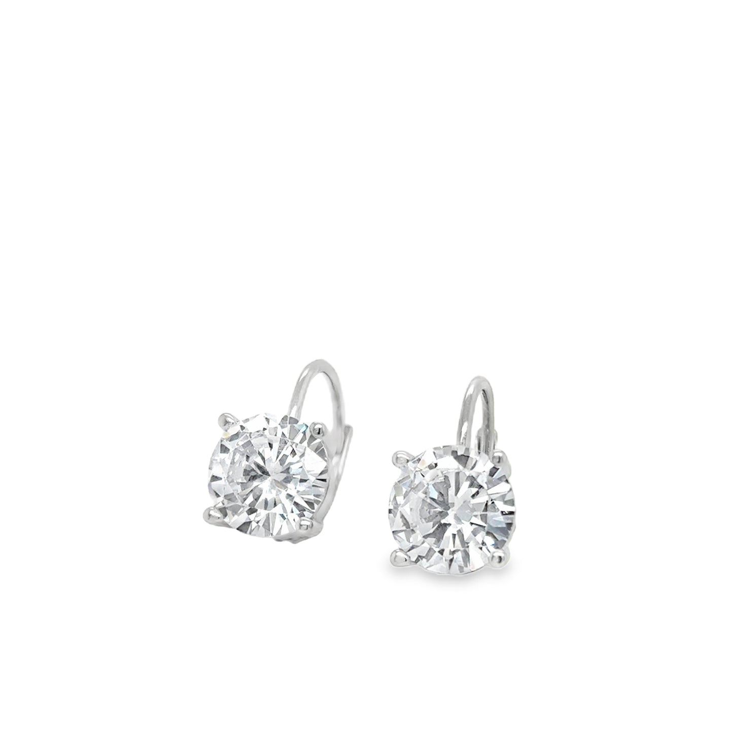 Sterling Silver Cz Drop Earrings
