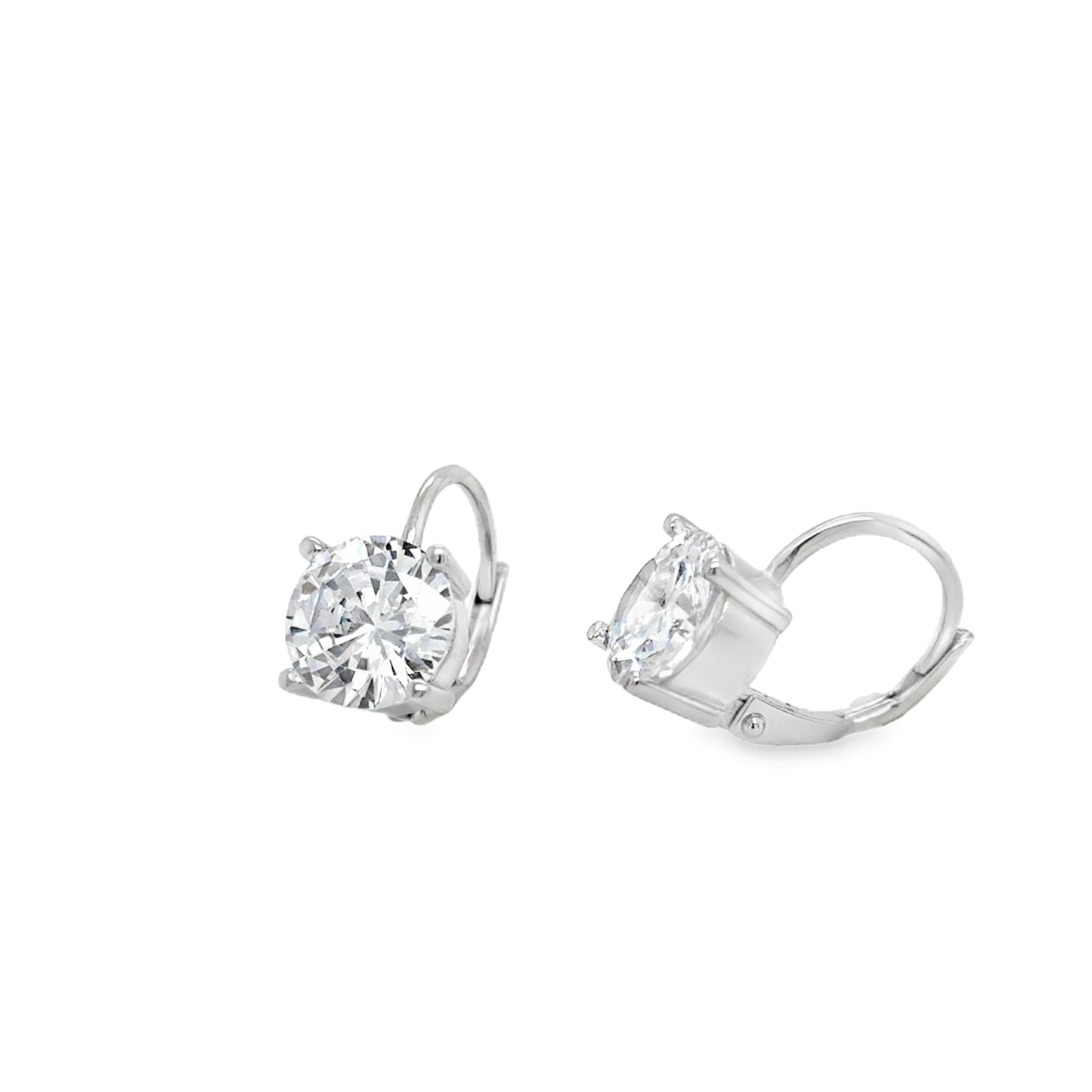 Sterling Silver Cz Drop Earrings
