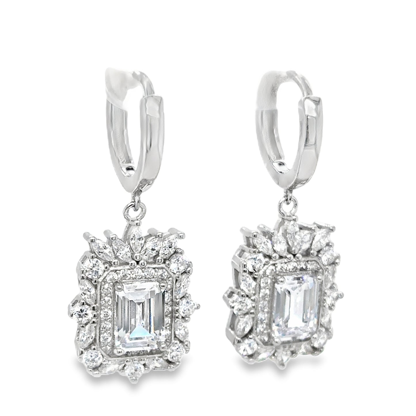 Sterling Silver Fancy Antique Style Drop Earrings