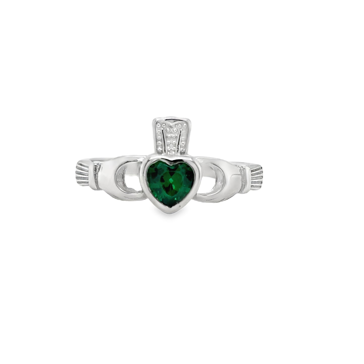 Sterling Silver CZ May Claddagh