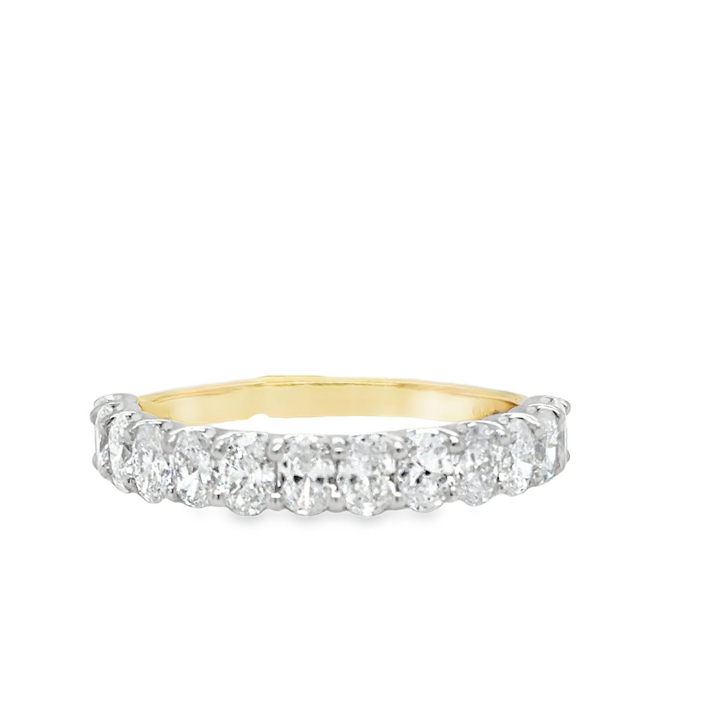 9ct 13 Stone Cultured Oval Cut Eternity Diamond Ring 1.30ct