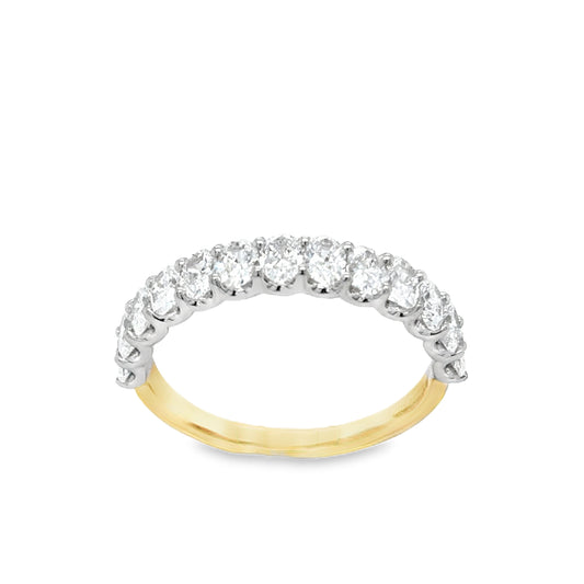 9ct 13 Stone Cultured Oval Cut Eternity Diamond Ring 1.30ct