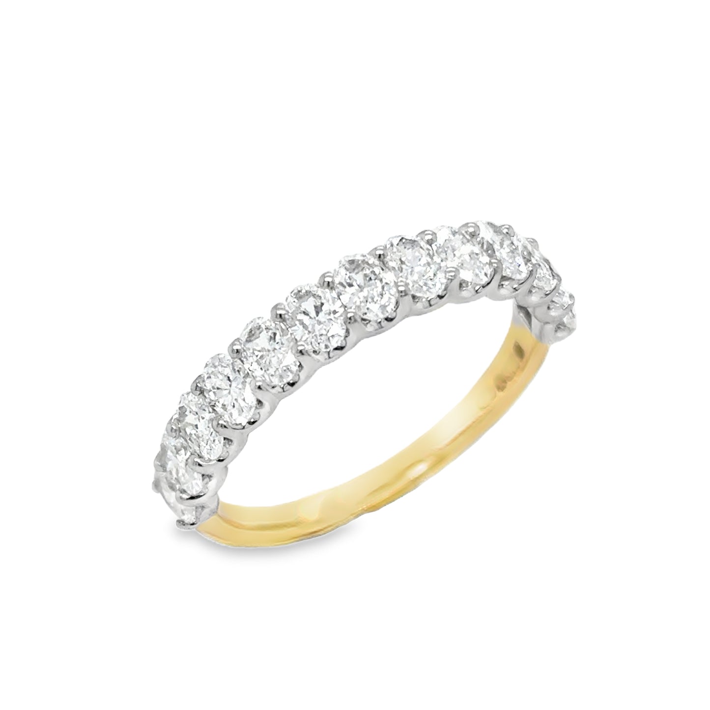9ct 13 Stone Cultured Oval Cut Eternity Diamond Ring 1.30ct