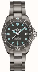 Gents Stainless Steel Certina DS Action Diver Automatic Watch Grey and Blue