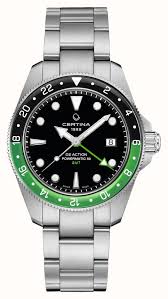 Gents Stainless Steel Certina DS Action GMT Powermatic 80 Green and Black