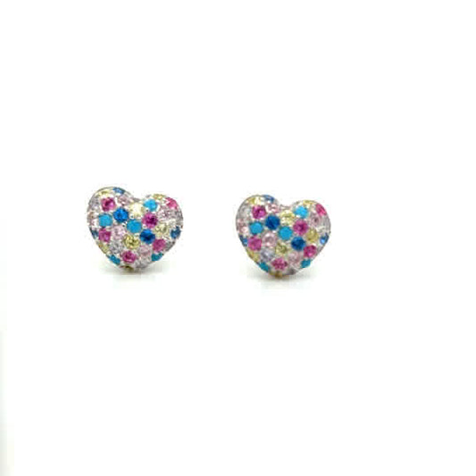 Sterling Silver Multicolour Pave CZ Earrings