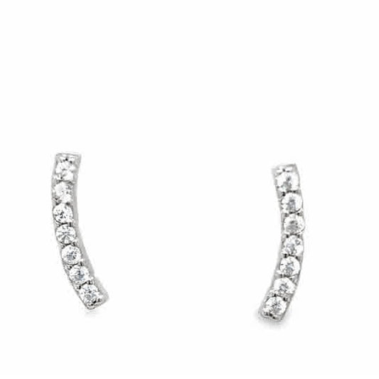 Sterling Silver CZ Climber Earrings