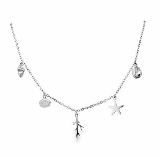 Sterling Silver Seashell Scatter Necklet