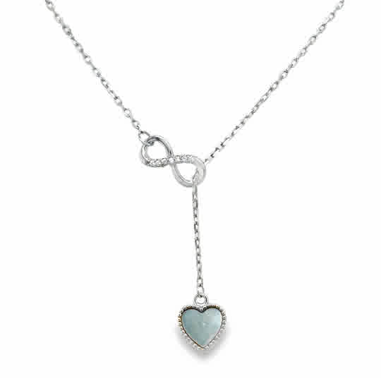 Sterling Silver Heart Infinity Necklet