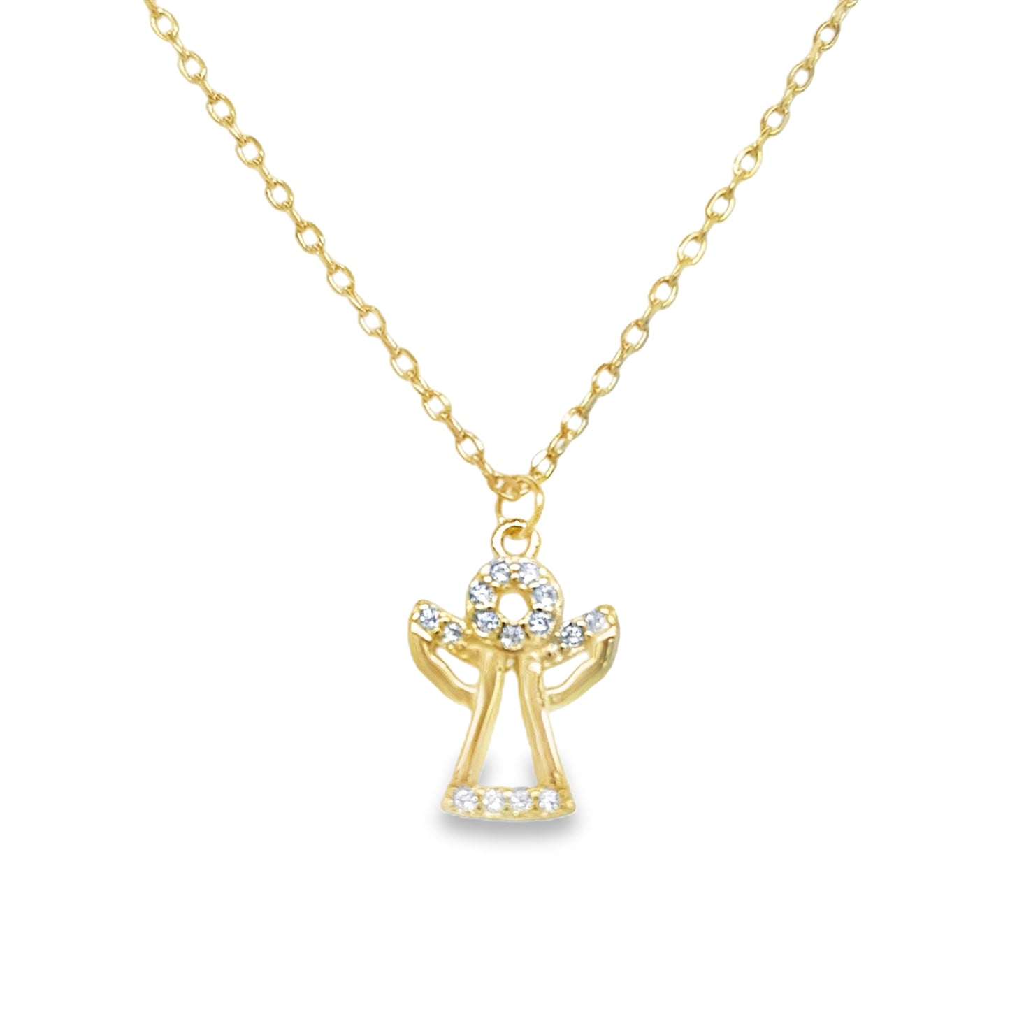 Sterling Silver Gold Plated Angel Pendant