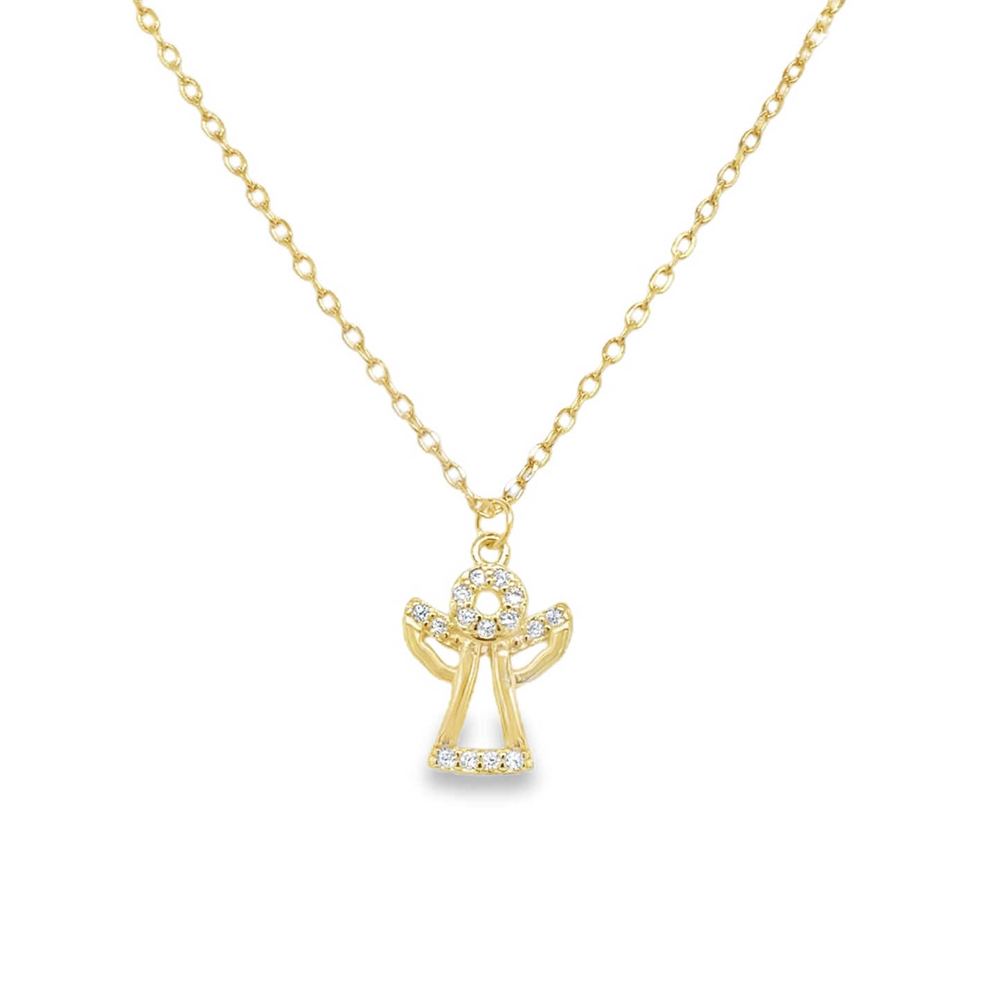Sterling Silver Gold Plated Angel Pendant