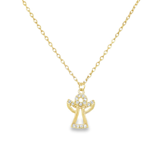 Sterling Silver Gold Plated Angel Pendant